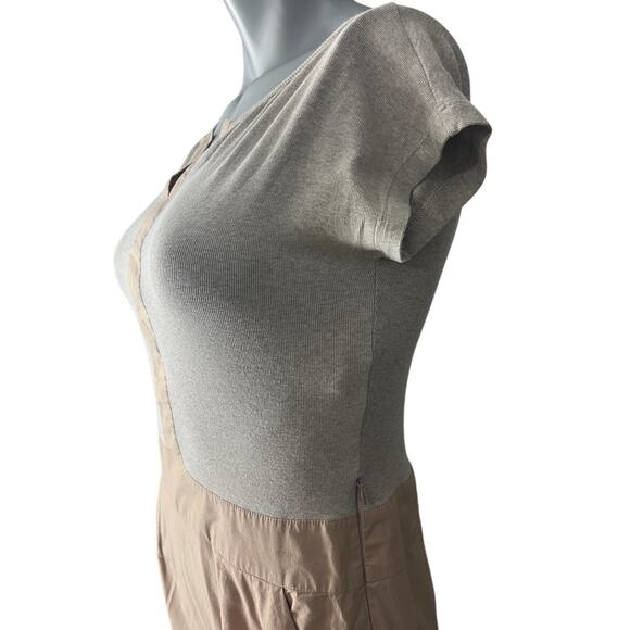 FABIANA FILIPPI Dress Tan Beige Colorblock Small Sheath Boho Lagenlook V-neck - Picture 5 of 10